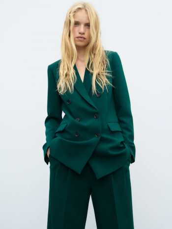 Veste croisée en laine vierge