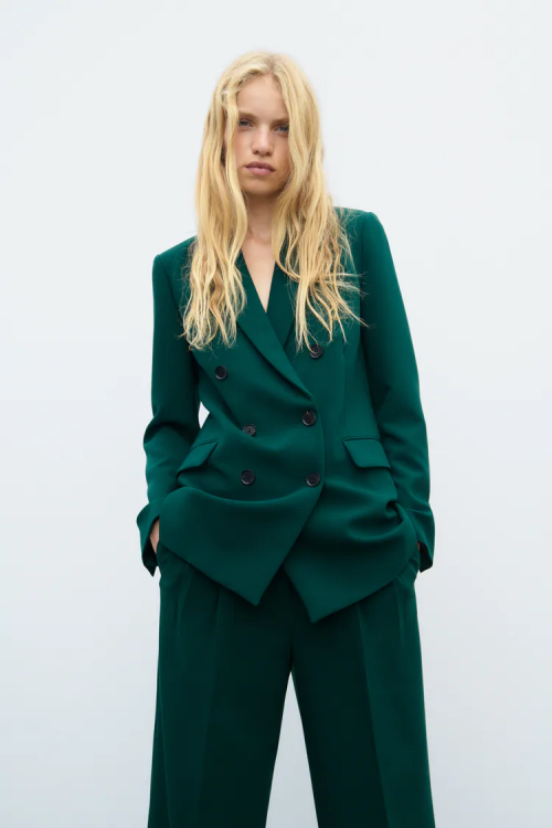 Veste croisée en laine vierge