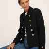 Veste courte  marine en laine mélangée