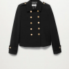 Veste courte  marine en laine mélangée