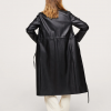 Veste longue ceinturé en cuir