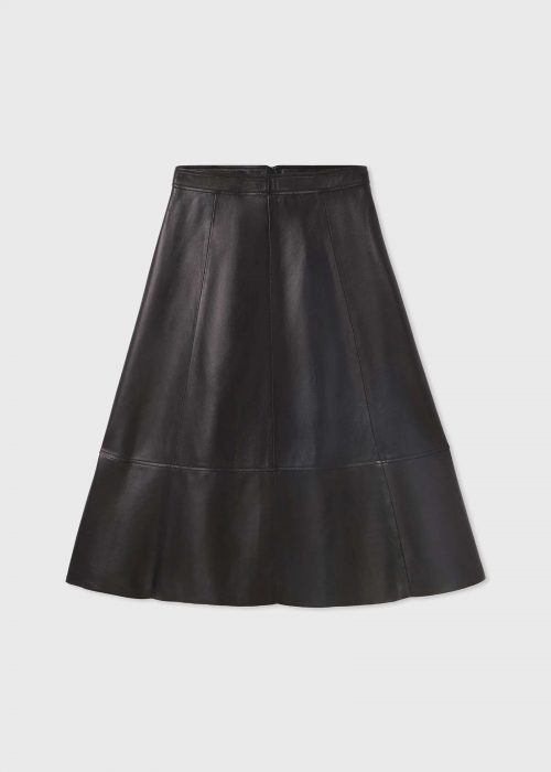 Jupe évasée en cuir