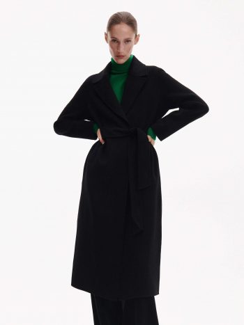 Manteau long ceinturé