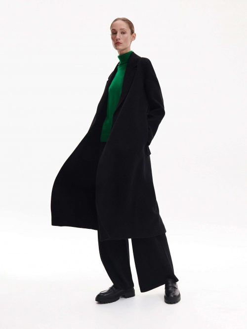 Manteau long ceinturé