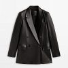 Blazer croisé en cuir