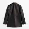 Blazer croisé en cuir