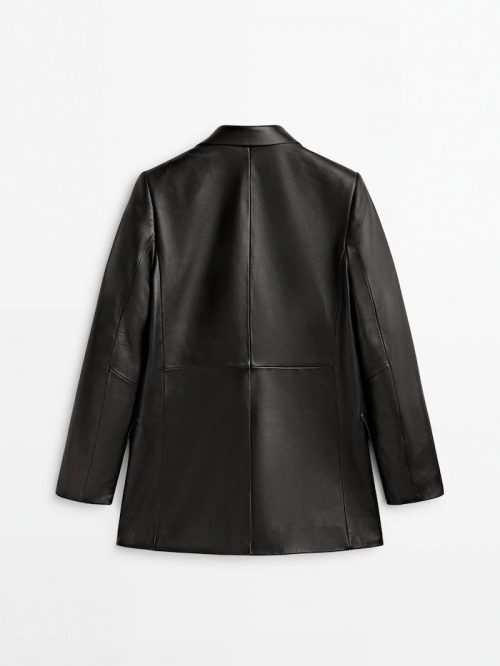 Blazer croisé en cuir