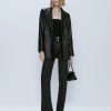 Blazer croisé en cuir