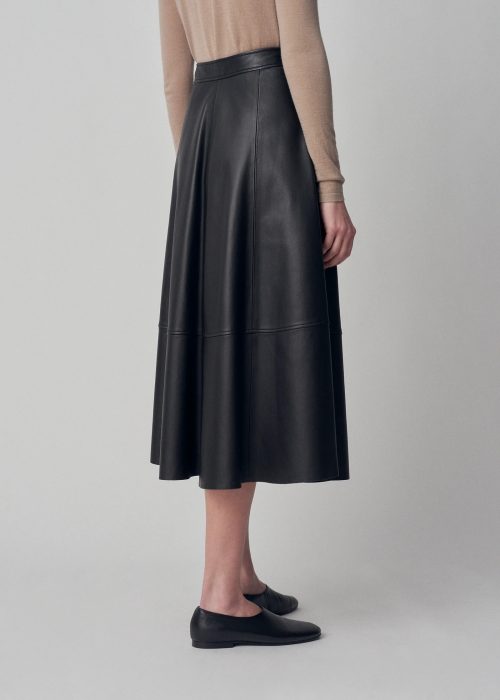 Jupe évasée en cuir
